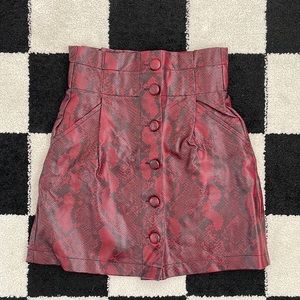 Zara Snake Print Leather Skirt
